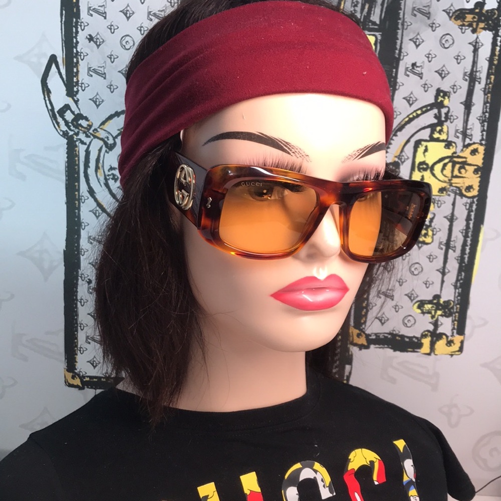 New Authentic Gucci Tortoiseshell Sunglasses with Brown Lenses GG1251s 002